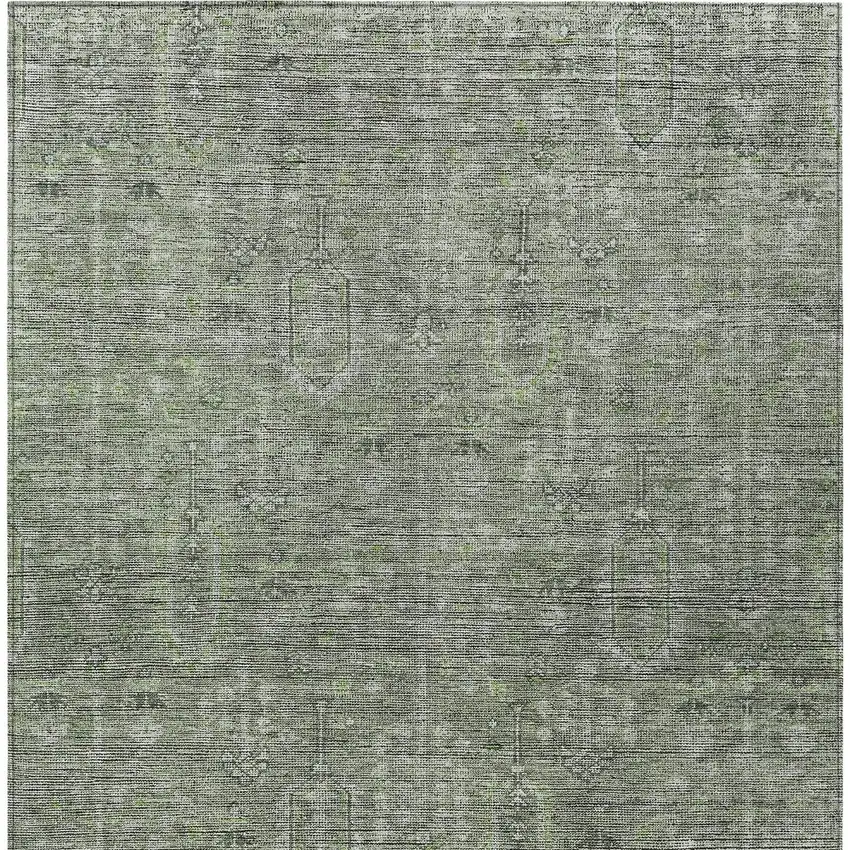 Fern Green And Gray Southwestern Washable Indoor Outdoor Area Rug Photo 7