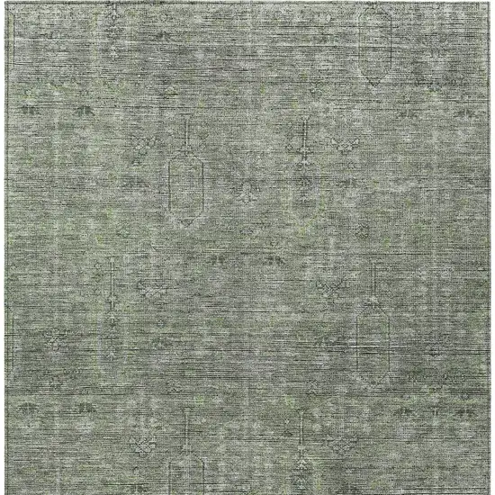 Fern Green And Gray Southwestern Washable Indoor Outdoor Area Rug Photo 7