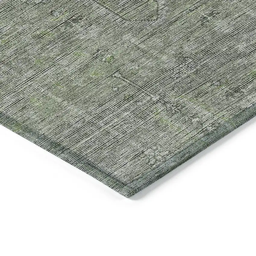 Fern Green And Gray Southwestern Washable Indoor Outdoor Area Rug Photo 5