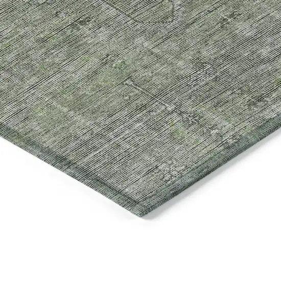 Fern Green And Gray Southwestern Washable Indoor Outdoor Area Rug Photo 5