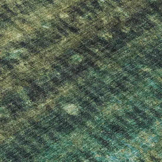 Fern Green And Gray Striped Washable Indoor Outdoor Area Rug Photo 7