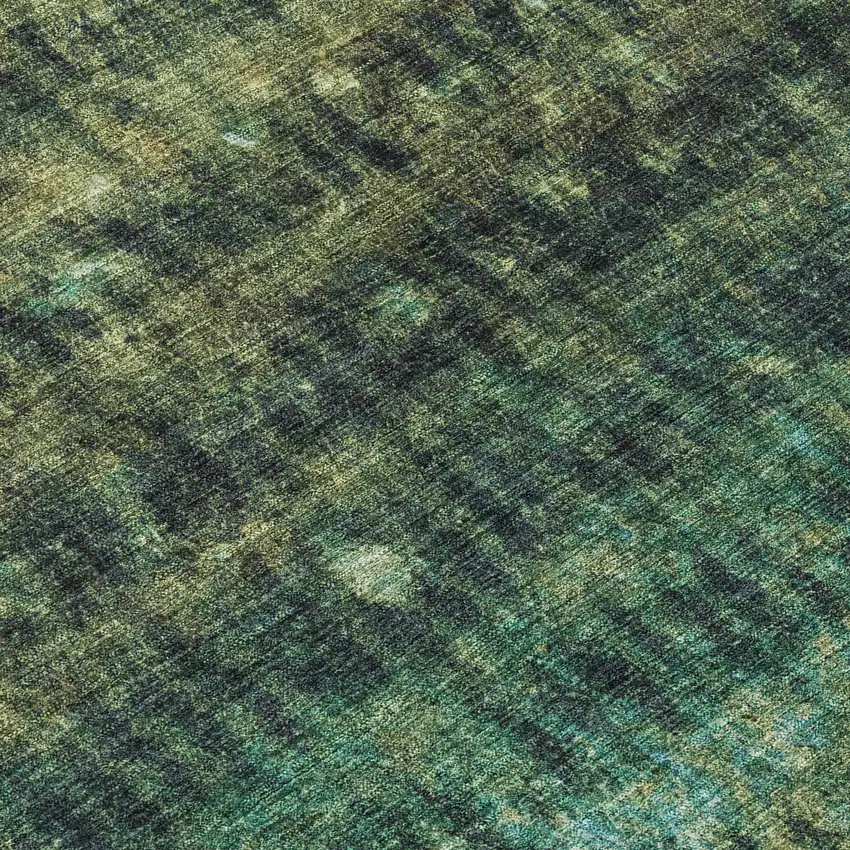 Fern Green And Gray Striped Washable Indoor Outdoor Area Rug Photo 7