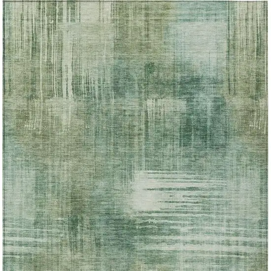 Fern Green And Green Abstract Washable Indoor Outdoor Area Rug Photo 3