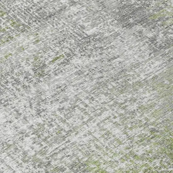 Fern Green And Green Abstract Washable Indoor Outdoor Area Rug Photo 4