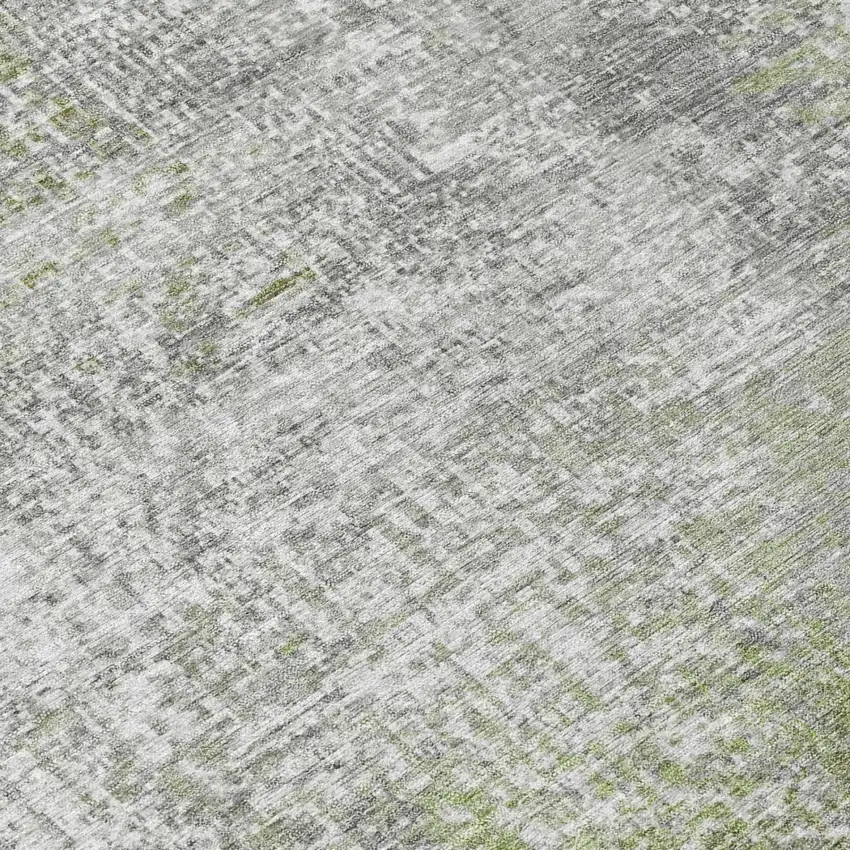 Fern Green And Green Abstract Washable Indoor Outdoor Area Rug Photo 4