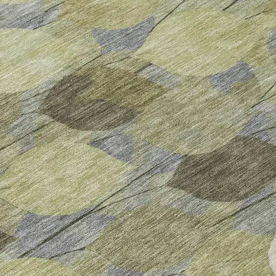 Fern Green And Green Floral Washable Indoor Outdoor Area Rug Photo 9