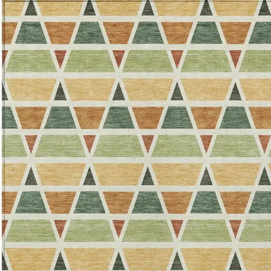 Fern Green And Green Geometric Washable Indoor Outdoor Area Rug Photo 3