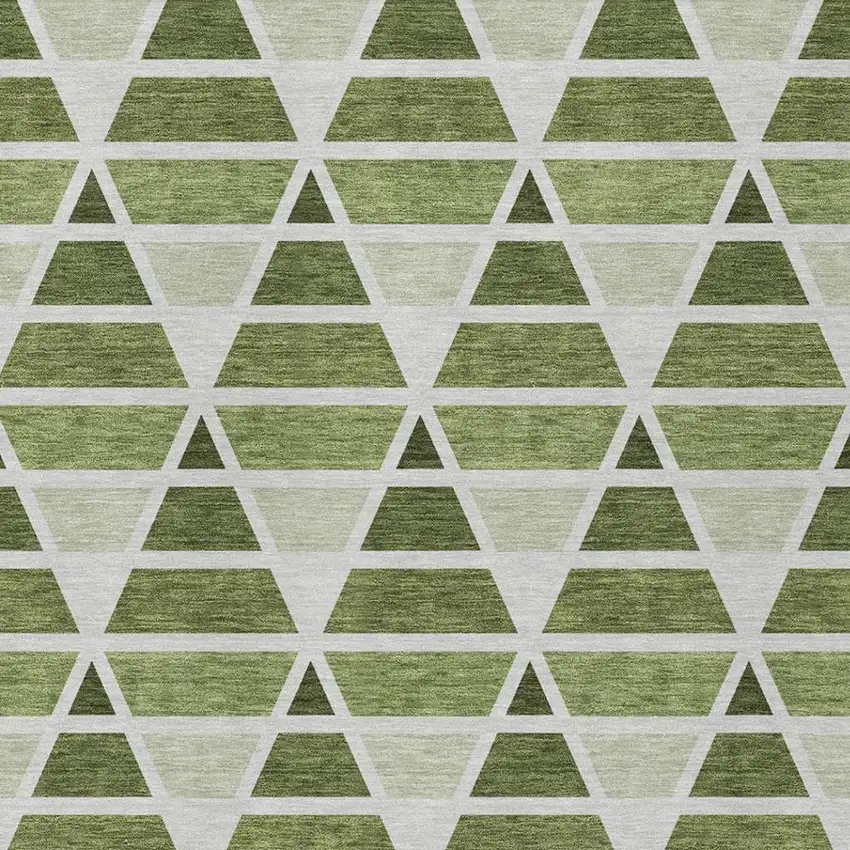 Fern Green And Green Geometric Washable Indoor Outdoor Area Rug Photo 3