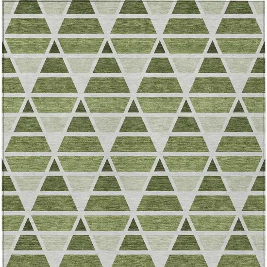 Fern Green And Green Geometric Washable Indoor Outdoor Area Rug Photo 4