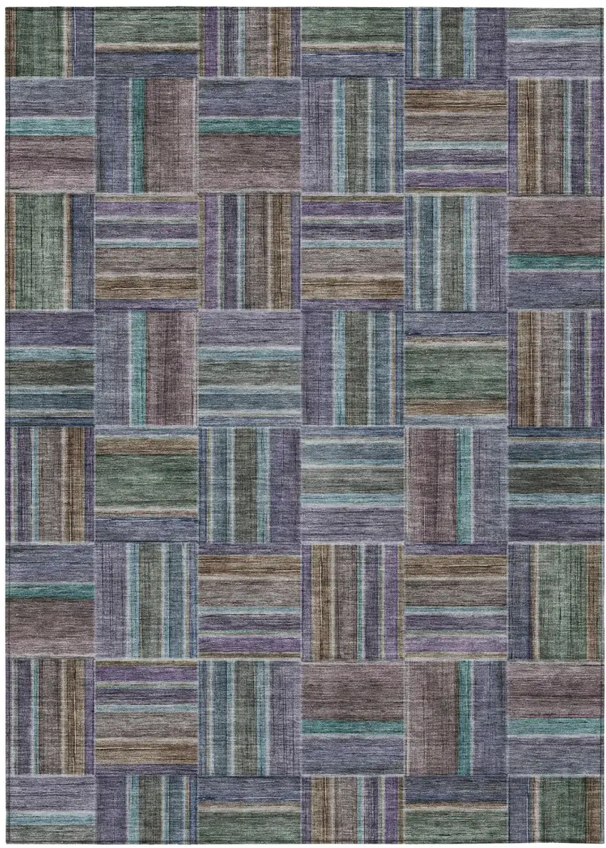 Fern Green And Green Geometric Washable Indoor Outdoor Area Rug Photo 2