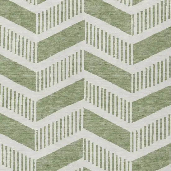 Fern Green And Green Geometric Washable Indoor Outdoor Area Rug Photo 3
