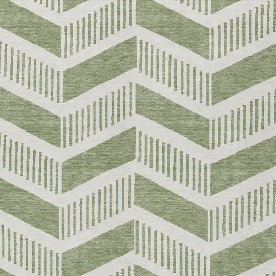Fern Green And Green Geometric Washable Indoor Outdoor Area Rug Photo 1