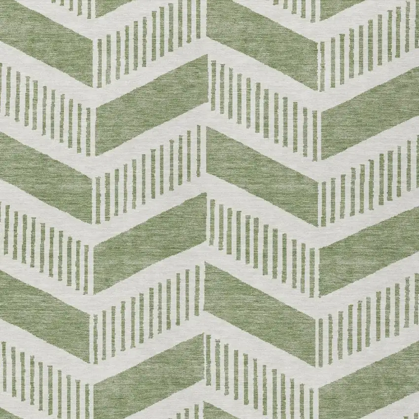 Fern Green And Green Geometric Washable Indoor Outdoor Area Rug Photo 1