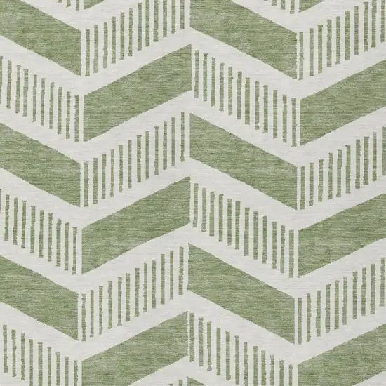 Fern Green And Green Geometric Washable Indoor Outdoor Area Rug Photo 1