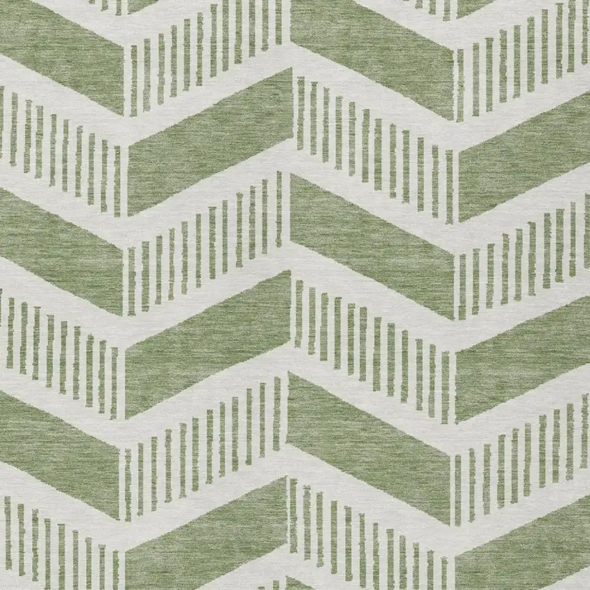 Fern Green And Green Geometric Washable Indoor Outdoor Area Rug Photo 1