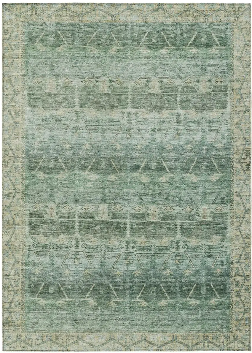 Fern Green And Green Tribal Washable Indoor Outdoor Area Rug Photo 2