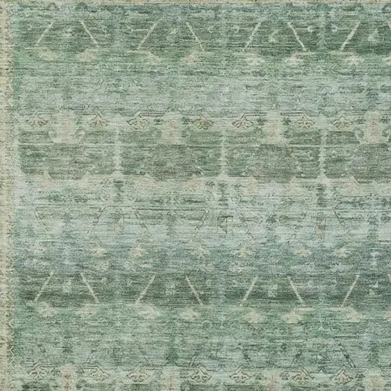 Fern Green And Green Tribal Washable Indoor Outdoor Area Rug Photo 3