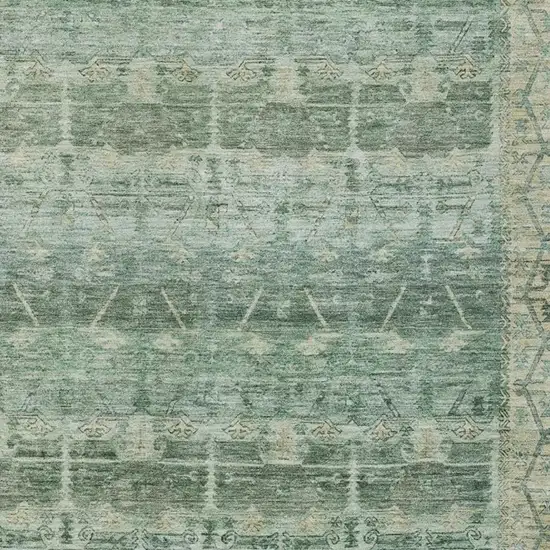 Fern Green And Green Tribal Washable Indoor Outdoor Area Rug Photo 3