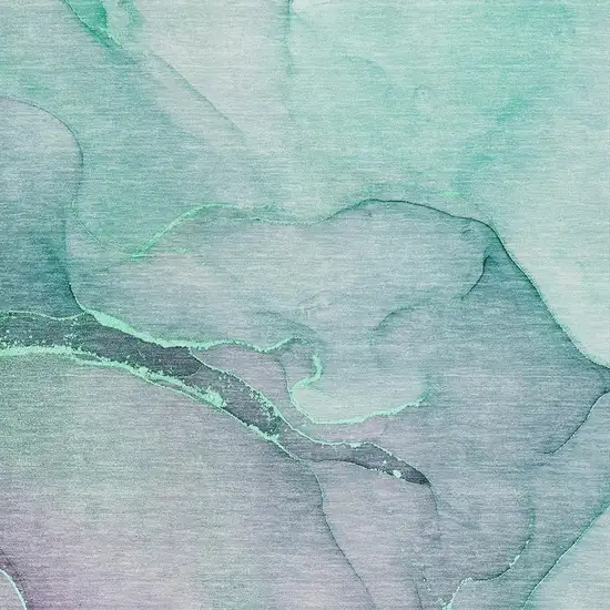 Fern Green And Ivory Abstract Washable Area Rug With UV Protection Photo 3