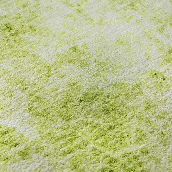 Fern Green And Ivory Abstract Washable Area Rug With UV Protection Photo 9