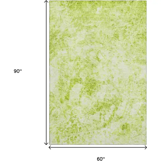 Fern Green And Ivory Abstract Washable Area Rug With UV Protection Photo 3