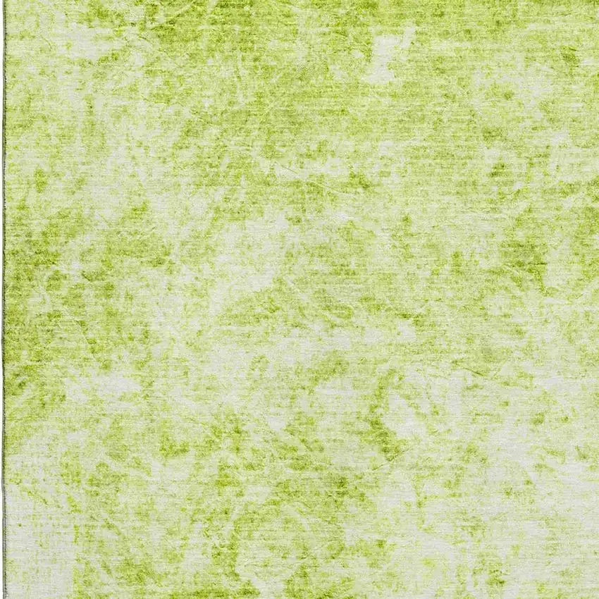Fern Green And Ivory Abstract Washable Area Rug With UV Protection Photo 2