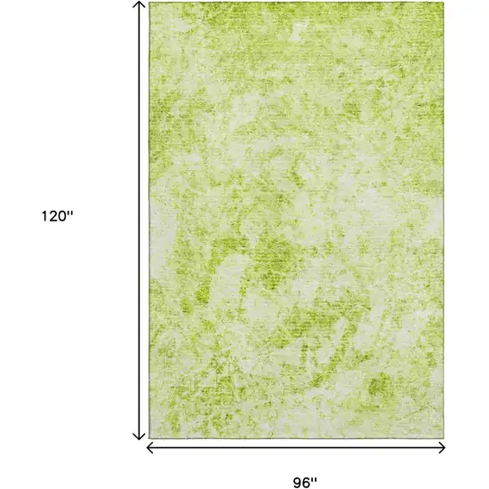 Fern Green And Ivory Abstract Washable Area Rug With UV Protection Photo 3