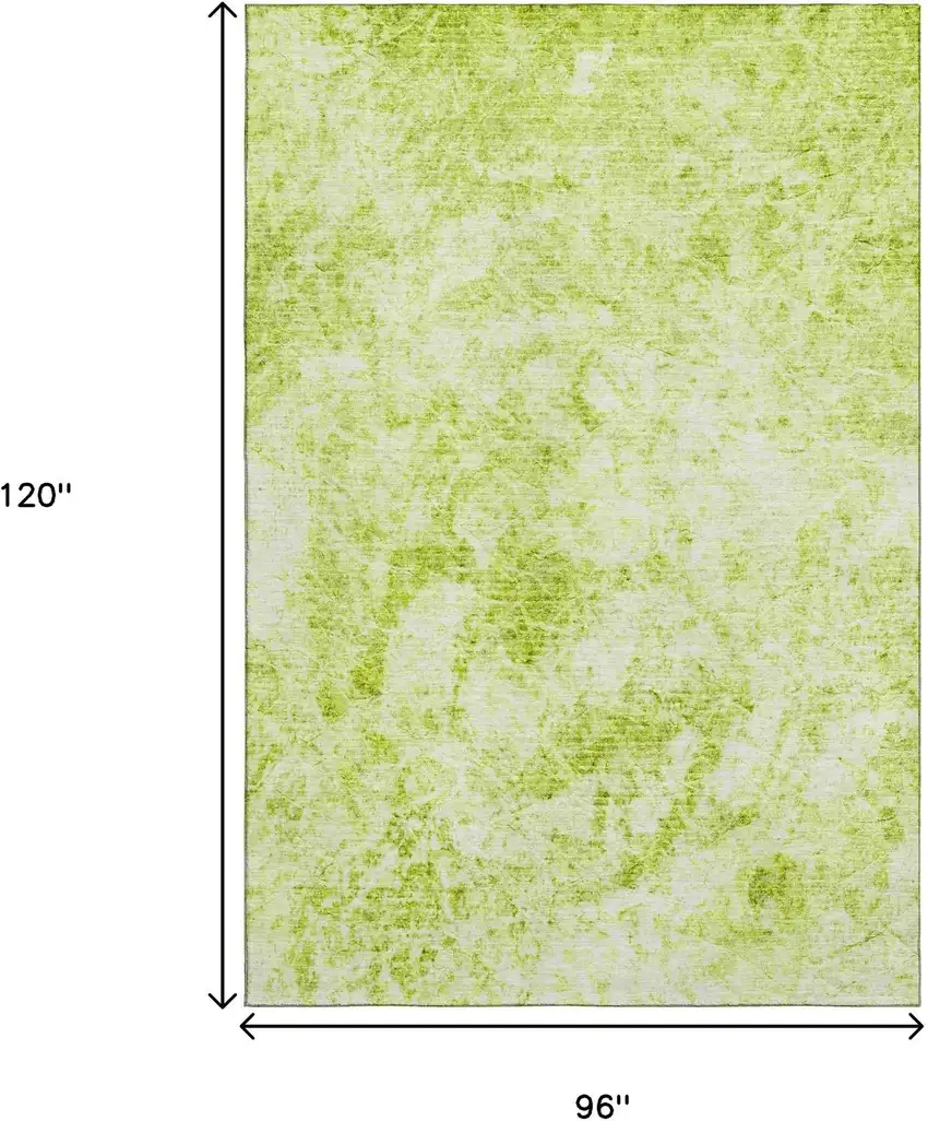 Fern Green And Ivory Abstract Washable Area Rug With UV Protection Photo 3