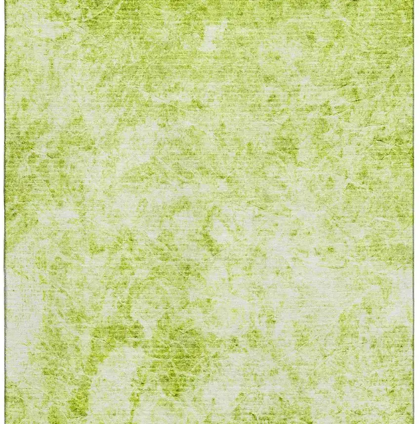Fern Green And Ivory Abstract Washable Area Rug With UV Protection Photo 3