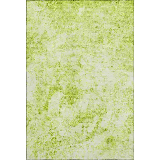 Fern Green And Ivory Abstract Washable Area Rug With UV Protection Photo 1