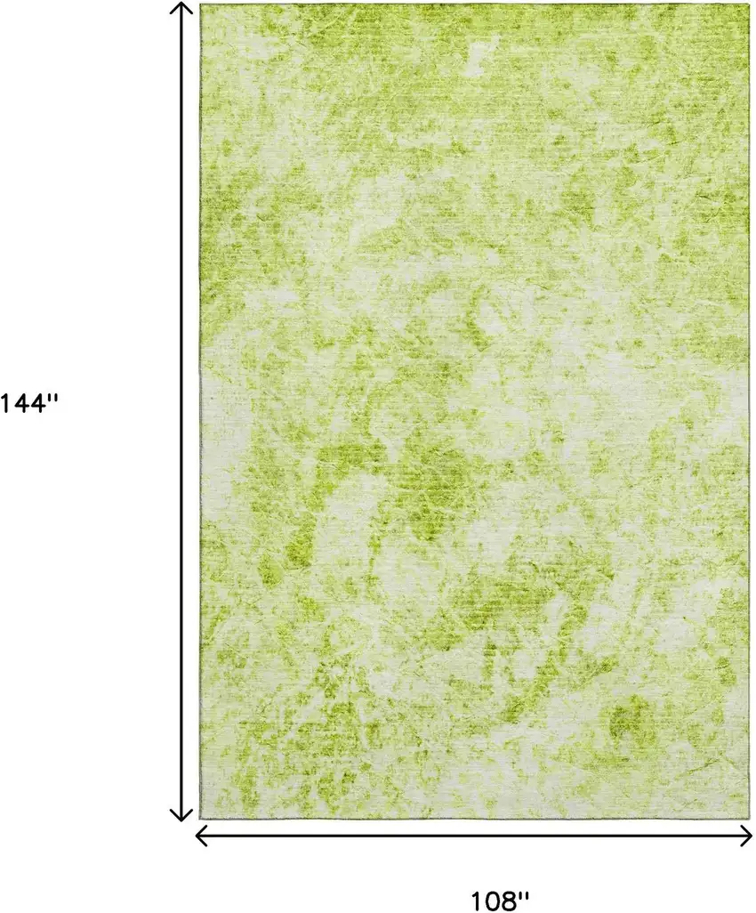 Fern Green And Ivory Abstract Washable Area Rug With UV Protection Photo 3