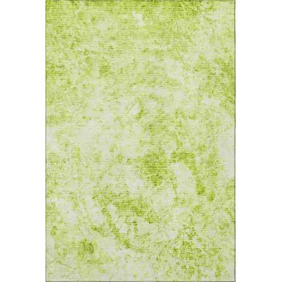 Fern Green And Ivory Abstract Washable Area Rug With UV Protection Photo 3