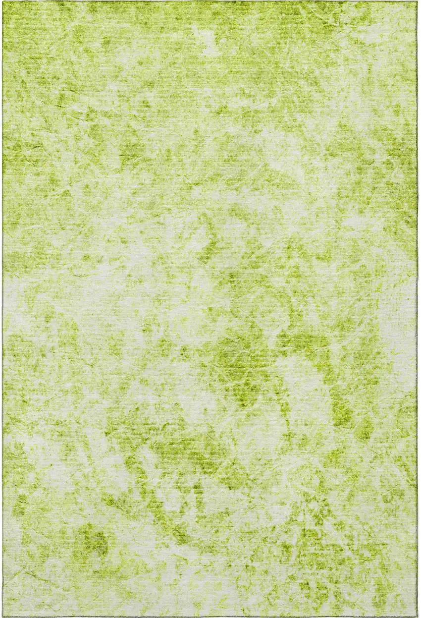 Fern Green And Ivory Abstract Washable Area Rug With UV Protection Photo 3
