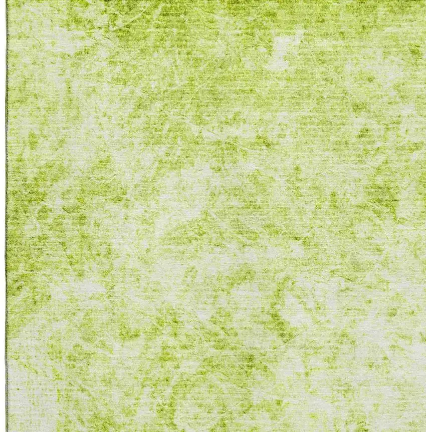 Fern Green And Ivory Abstract Washable Area Rug With UV Protection Photo 2