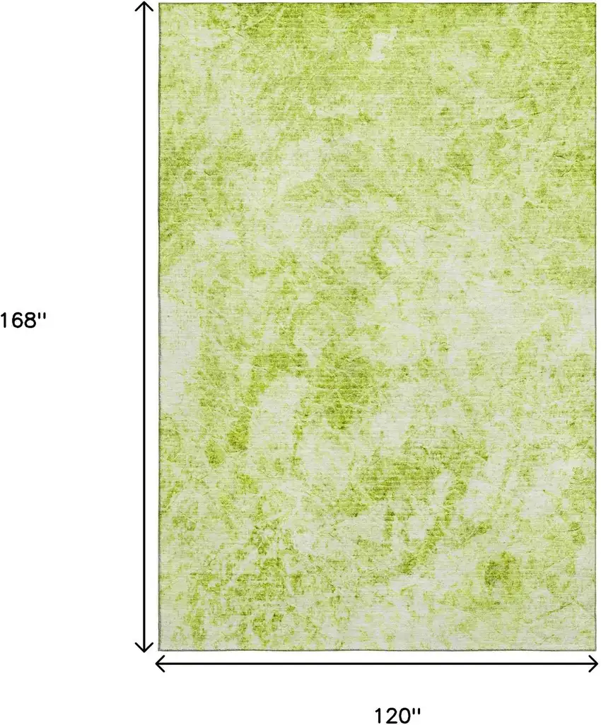 Fern Green And Ivory Abstract Washable Area Rug With UV Protection Photo 3