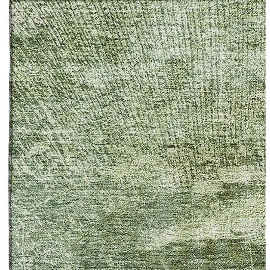 Fern Green And Ivory Abstract Washable Area Rug With UV Protection Photo 2
