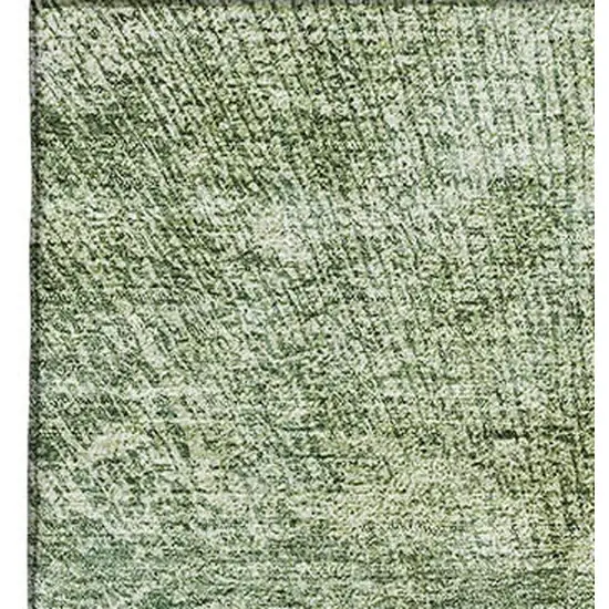 Fern Green And Ivory Abstract Washable Area Rug With UV Protection Photo 2