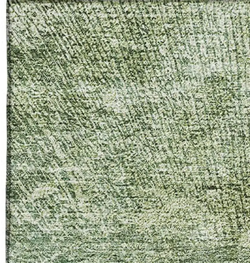 Fern Green And Ivory Abstract Washable Area Rug With UV Protection Photo 2