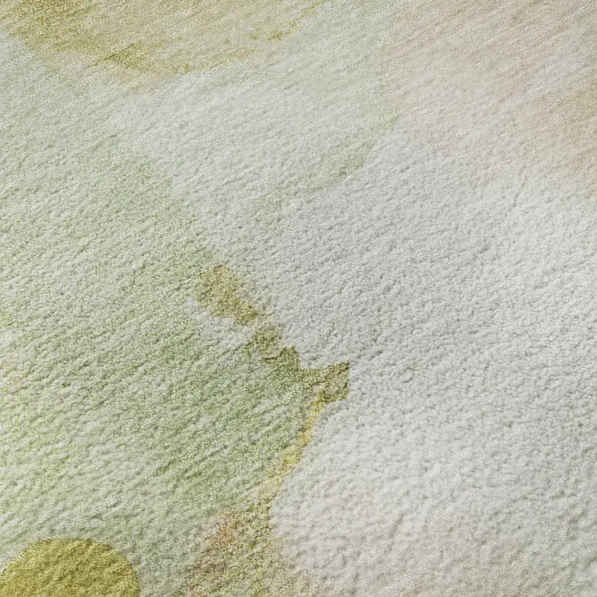 Fern Green And Ivory Abstract Washable Area Rug With UV Protection Photo 8