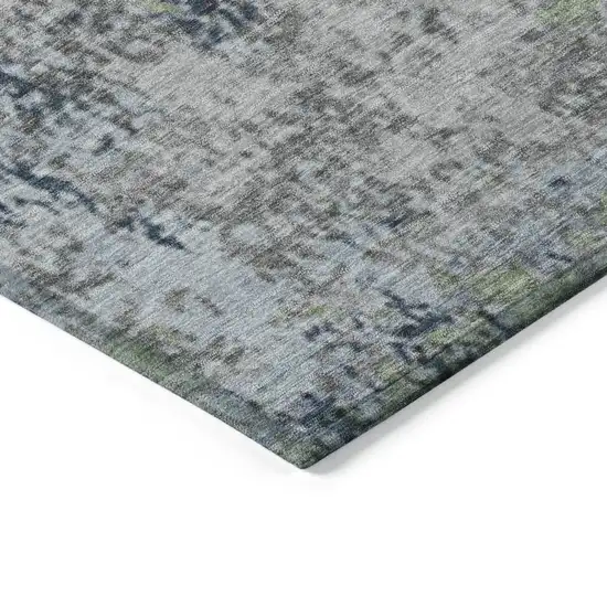 Fern Green And Ivory Abstract Washable Indoor Outdoor Area Rug Photo 6