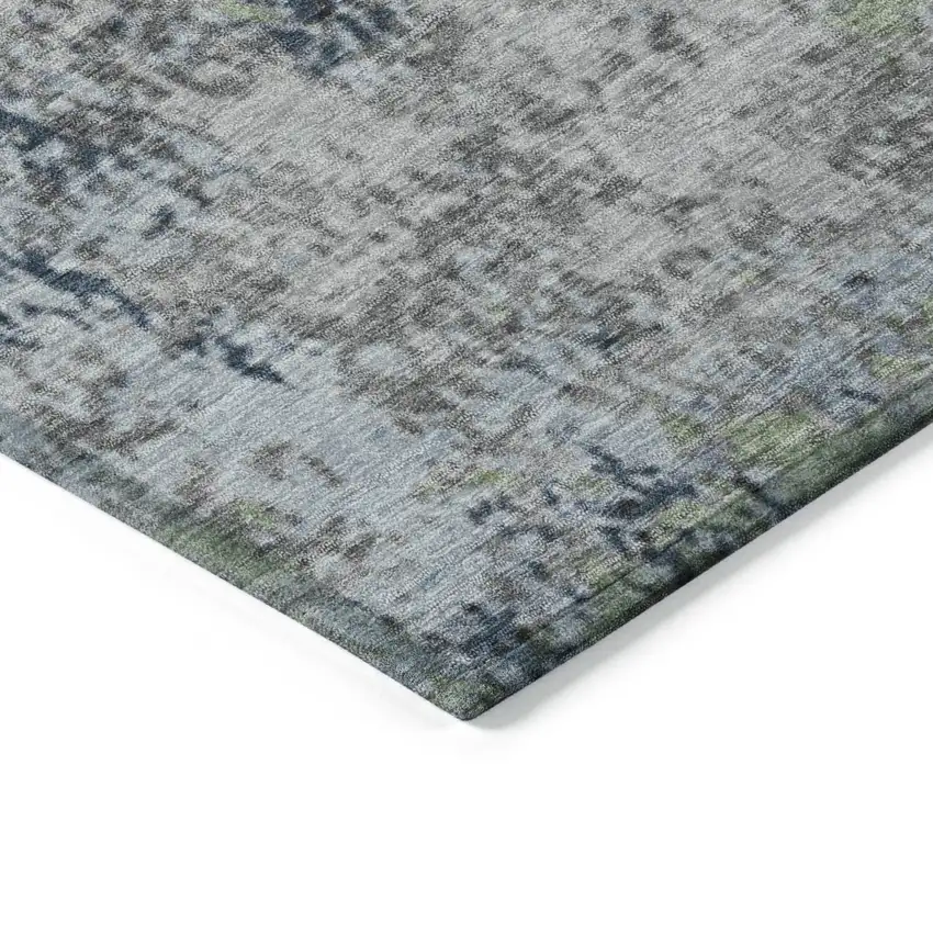 Fern Green And Ivory Abstract Washable Indoor Outdoor Area Rug Photo 6