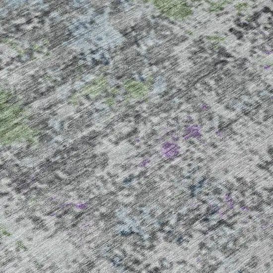 Fern Green And Ivory Abstract Washable Indoor Outdoor Area Rug Photo 9