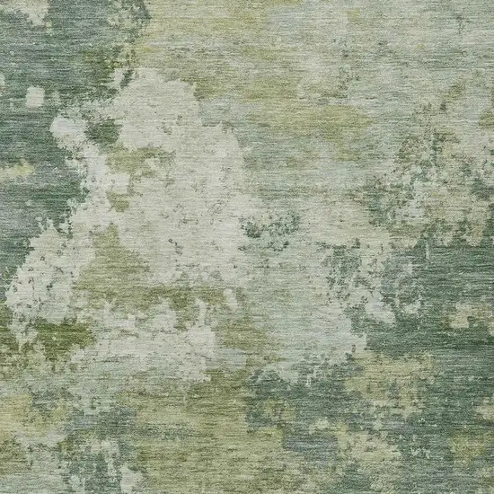 Fern Green And Ivory Abstract Washable Indoor Outdoor Area Rug Photo 3