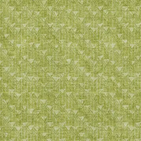Fern Green And Ivory Geometric Washable Area Rug With UV Protection Photo 3
