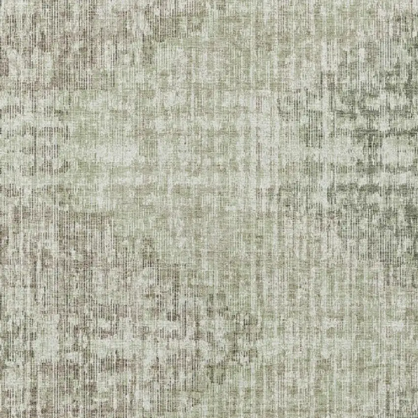 Fern Green And Ivory Geometric Washable Indoor Outdoor Area Rug Photo 3