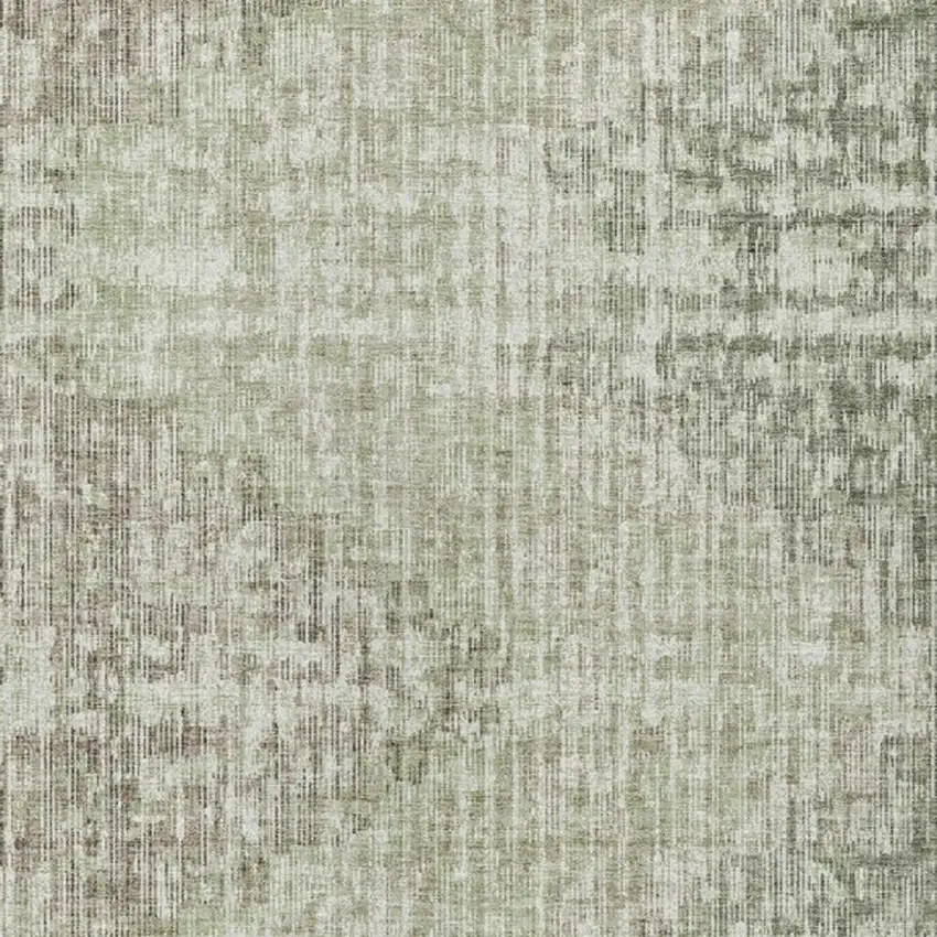 Fern Green And Ivory Geometric Washable Indoor Outdoor Area Rug Photo 6