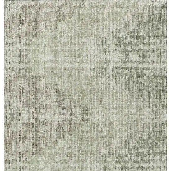 Fern Green And Ivory Geometric Washable Indoor Outdoor Area Rug Photo 7