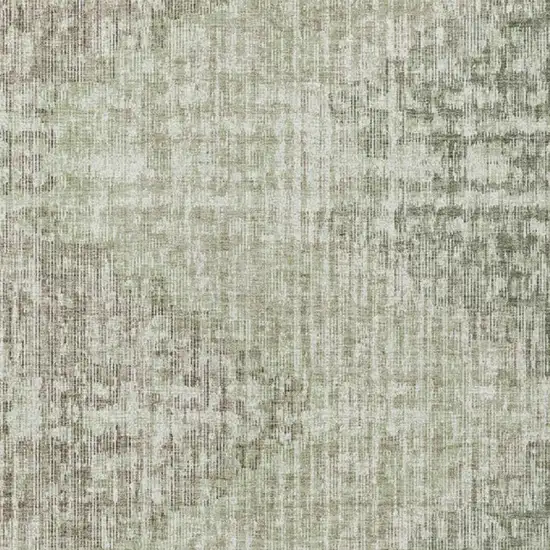 Fern Green And Ivory Geometric Washable Indoor Outdoor Area Rug Photo 6