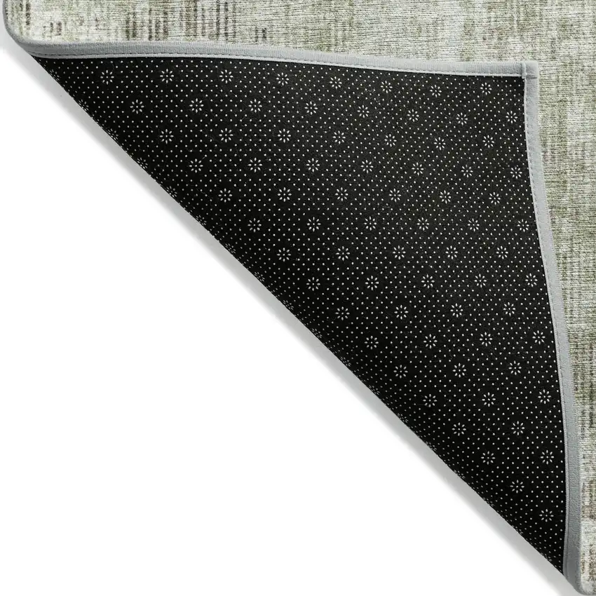 Fern Green And Ivory Geometric Washable Indoor Outdoor Area Rug Photo 8