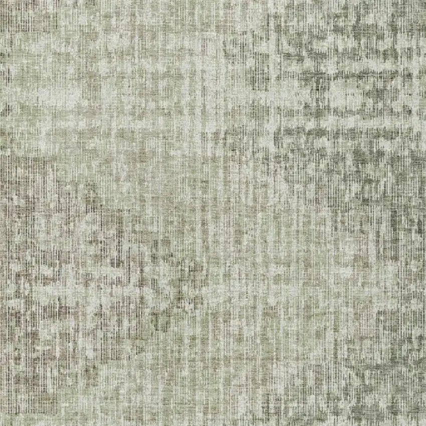 Fern Green And Ivory Geometric Washable Indoor Outdoor Area Rug Photo 3